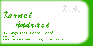 kornel andrasi business card