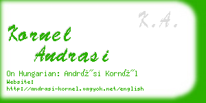 kornel andrasi business card